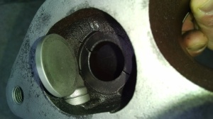 Cracked, which is typical of used MHI turbos. It will get welded shut.